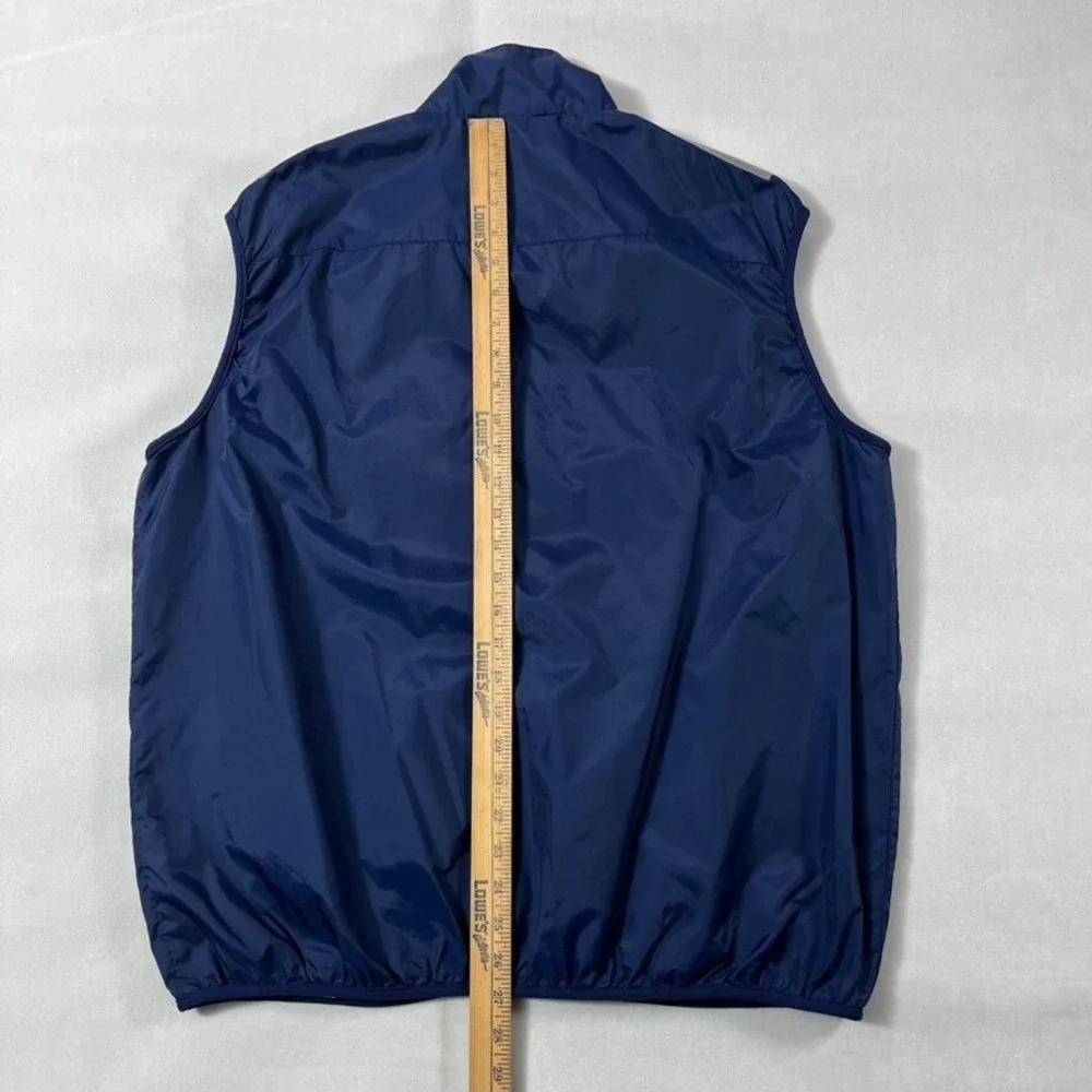 Ralph Laure Polo Jeans Co Vest Men Large Blue Nylon Full Zip Pockets Windbreaker